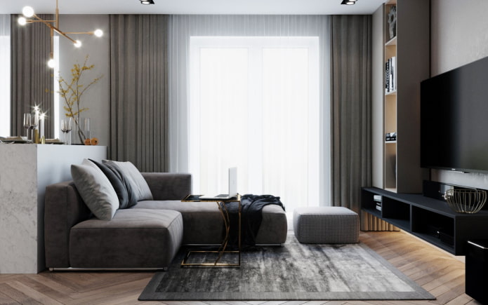 interno di un appartamento di 70 metri quadrati in stile moderno