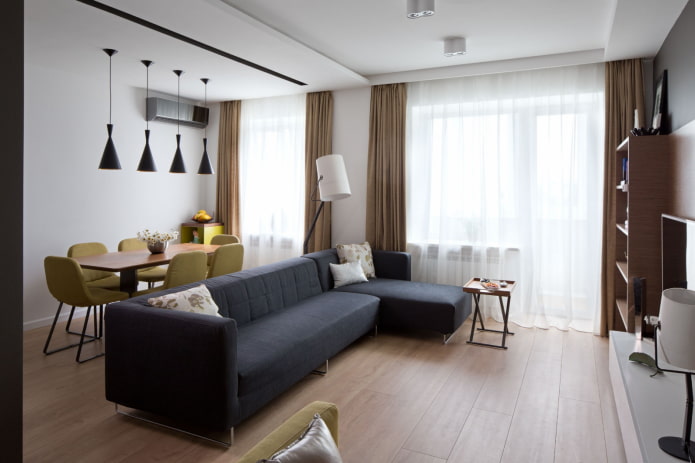 design degli interni di un appartamento di 70 metri quadrati