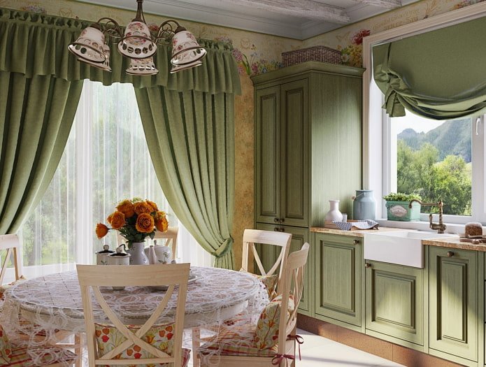 semplice lambrequin per l'interno della cucina