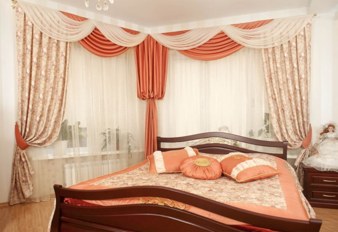 lambrequin in chiffon per la camera da letto