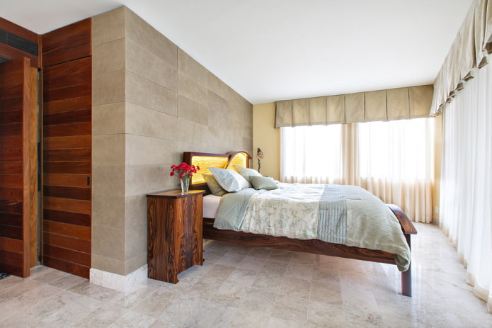 lambrequins in camera da letto in stile moderno