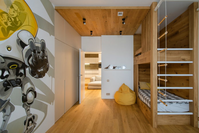 Cameretta per bambini rivestita in laminato