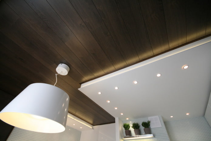 finitura combinata per soffitto