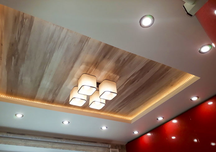 finitura combinata per soffitto