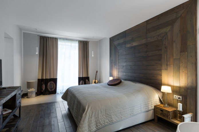 Parquet sulla parete della camera da letto