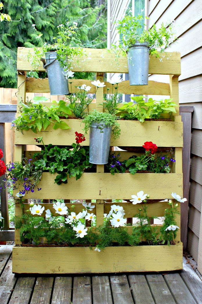 Aiuola verticale in pallet