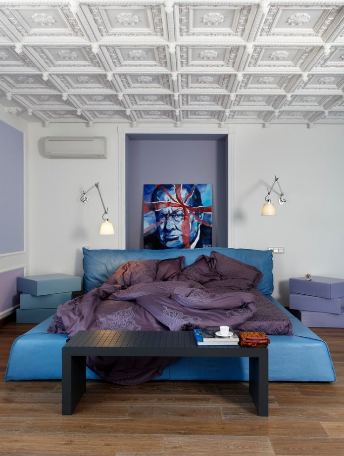 decorazione in stucco sul soffitto in stile moderno