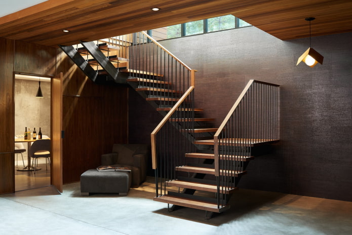 design della scala all'interno di una casa privata