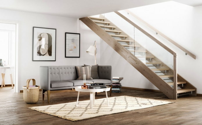 scala all'interno di una casa in stile scandinavo