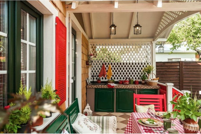 cucina luminosa in veranda