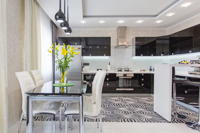 pavimento combinato per l'interno della cucina