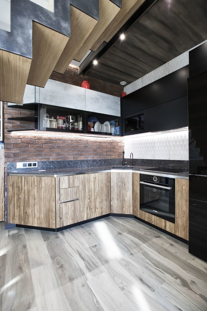 linoleum grigio con finto laminato all'interno