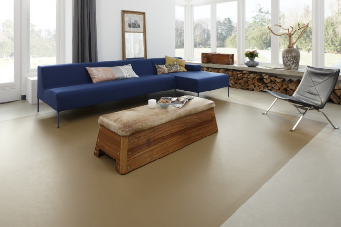 linoleum bicolore negli interni