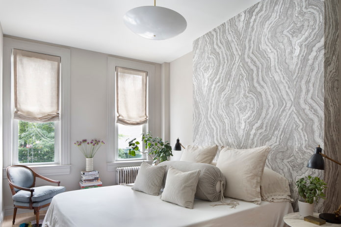 tende romane in lino beige per interni