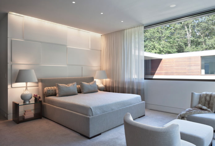 tende di lino per l'arredamento della camera da letto