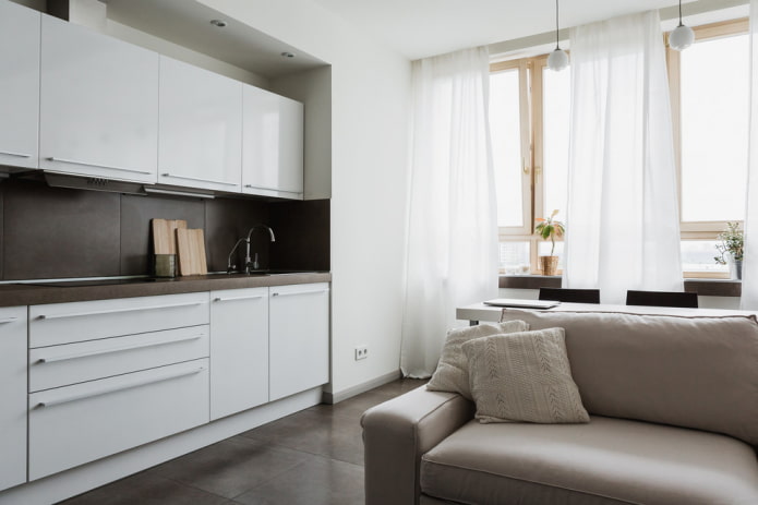 tende di lino in stile minimalista
