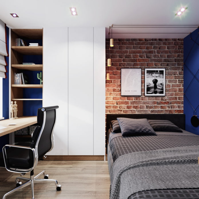 camera da letto con zona studio