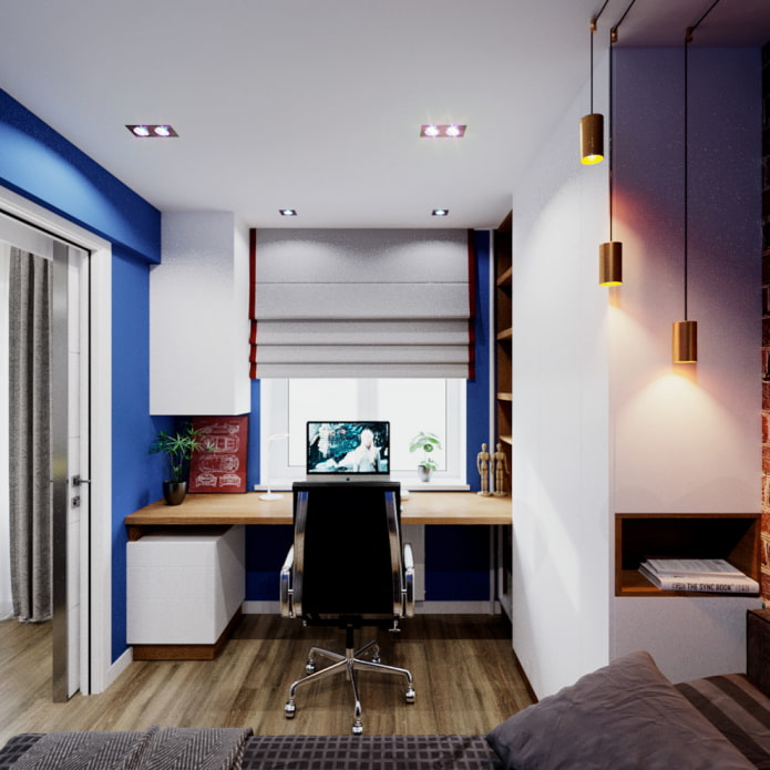 camera da letto con zona studio