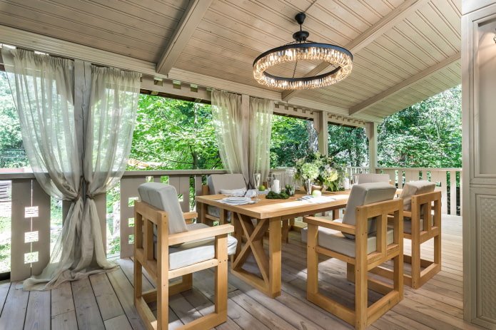 lampadario nella progettazione di una cucina estiva