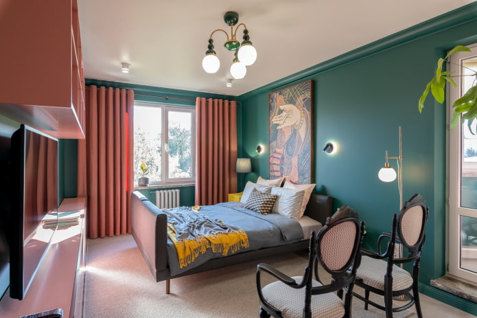 lampadario con tre paralumi