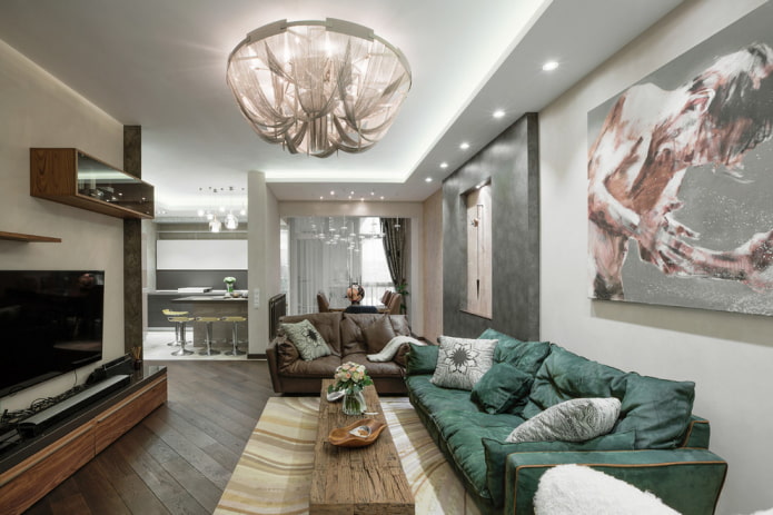 lampadario nell'interno del soggiorno