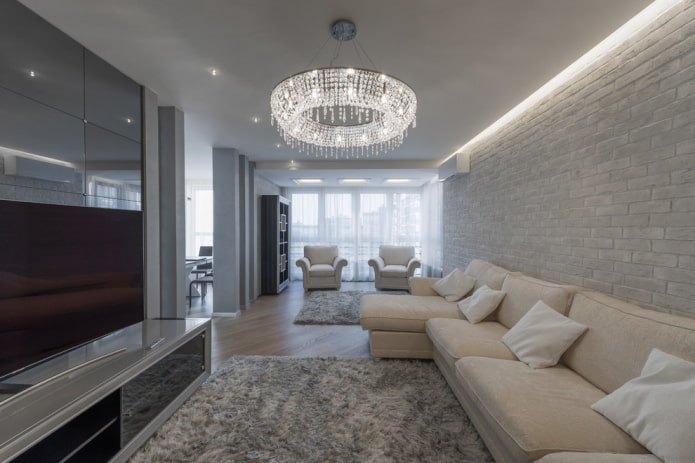 lampadario nell'interno del soggiorno