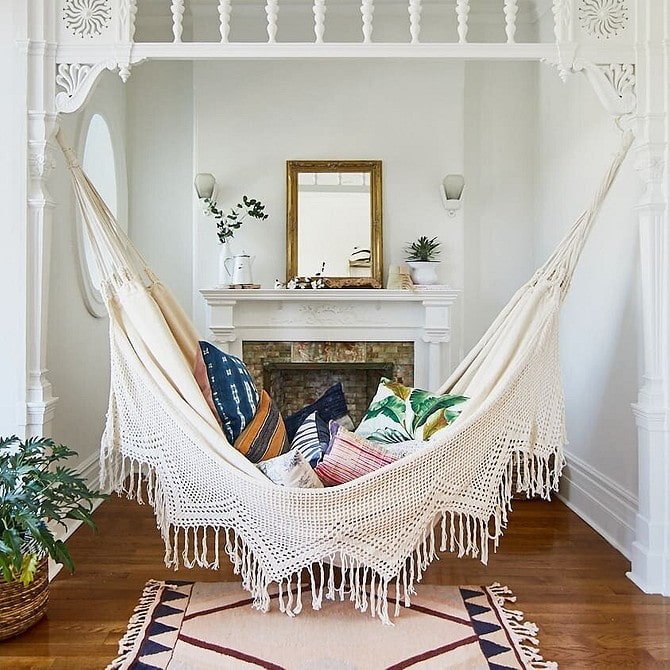 macramè in interni boho