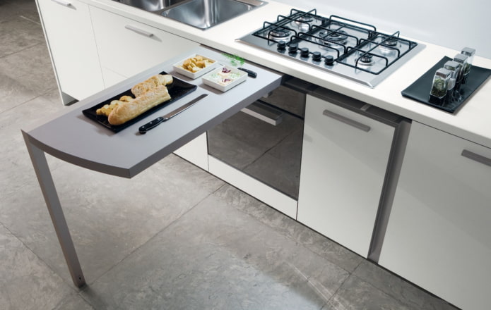 mobili trasformabili per una cucina-soggiorno di piccole dimensioni