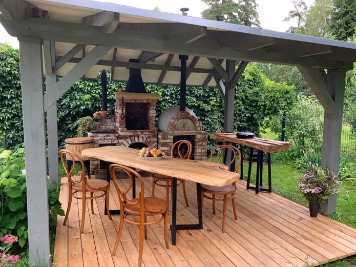Area barbecue sotto il tetto