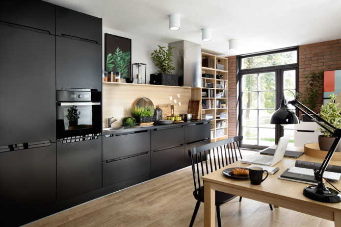 cucina nera elegante
