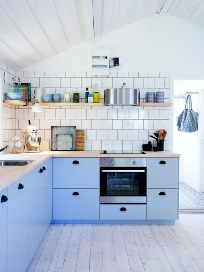 cucina blu opaca