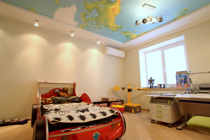 soffitto teso opaco nella cameretta dei bambini