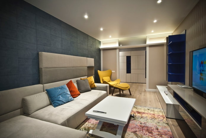 soffitto teso opaco con faretti