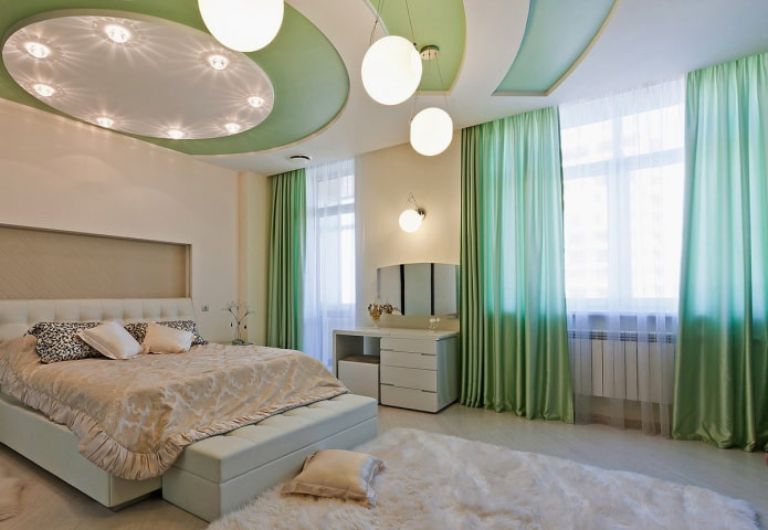 soffitto teso nell'interno della camera da letto