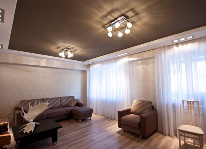 soffitto teso nel soggiorno