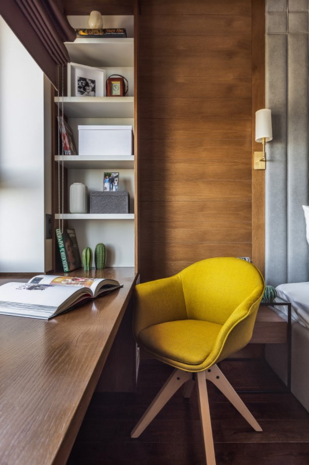 disposizione di un ufficio in camera da letto
