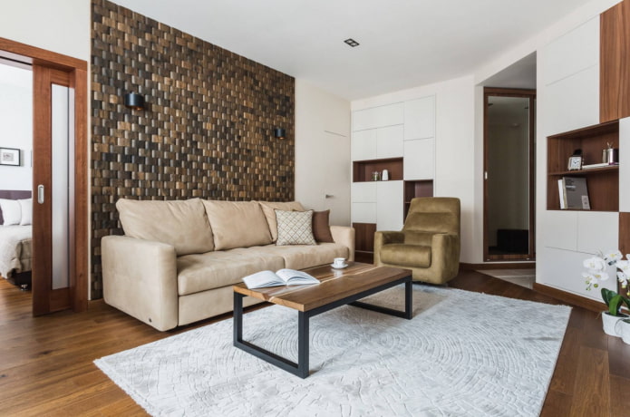 decorazione della parete dietro il divano