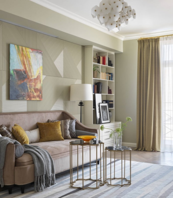 decorazione della parete dietro il divano