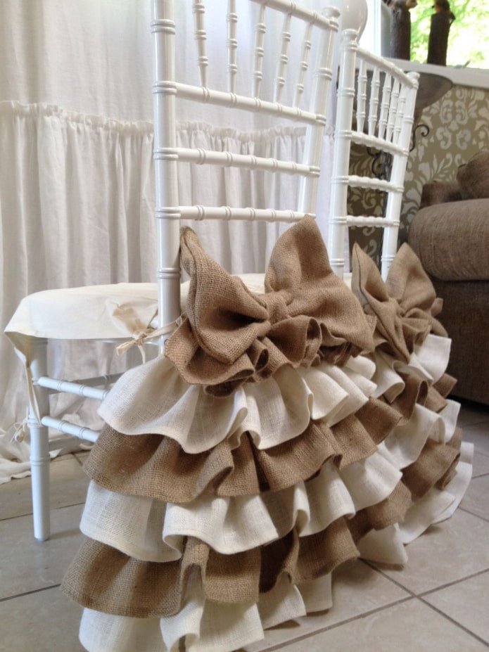 decorazione sedia in juta