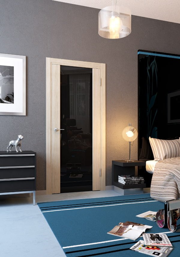 porte con vetro nero all'interno