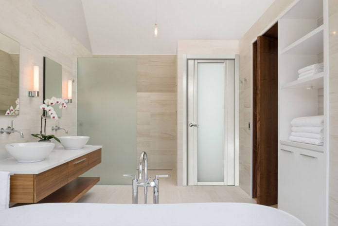 porte con vetro bianco all'interno
