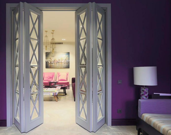 porte pieghevoli in vetro all'interno