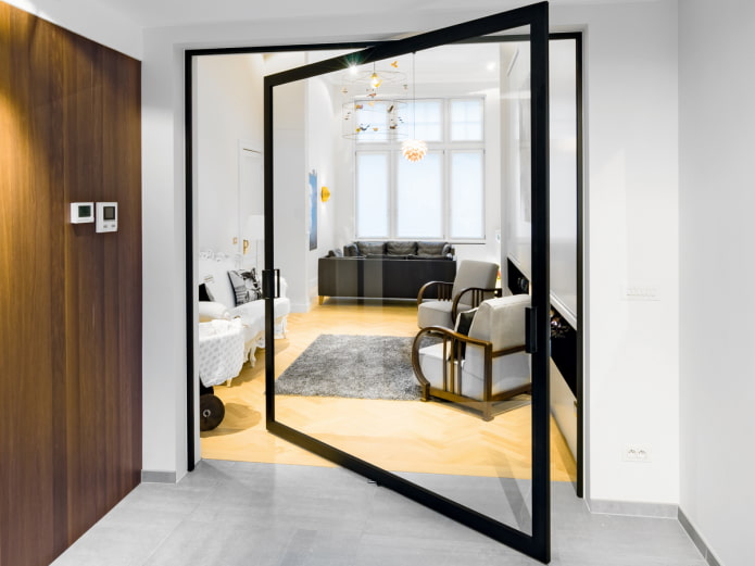 porte a pendolo in vetro per interni