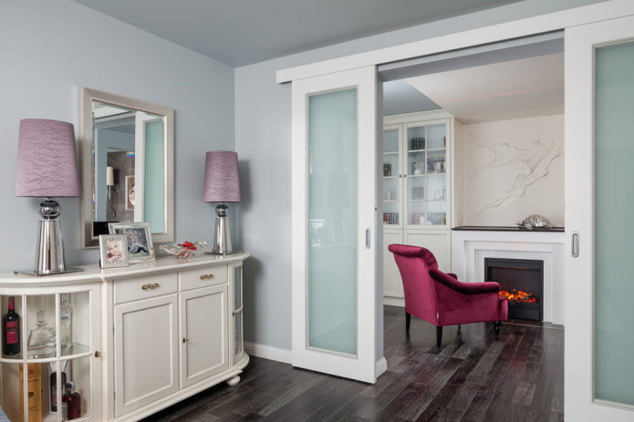 porte scorrevoli in vetro all'interno