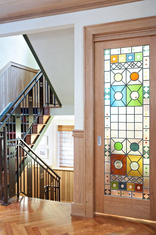 porte con inserti in vetro decorato