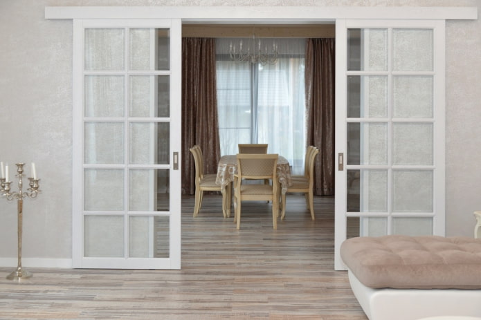 porte scorrevoli in vetro all'interno