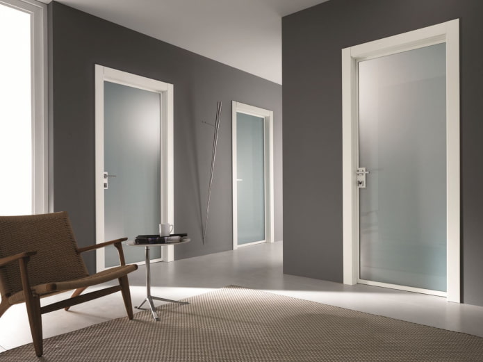 porta con vetri in stile minimalista
