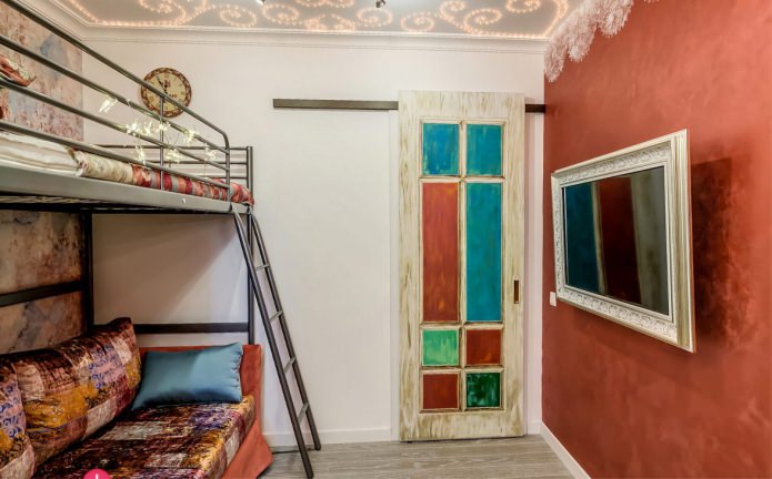 porta interna scorrevole nell'interno della cameretta dei bambini