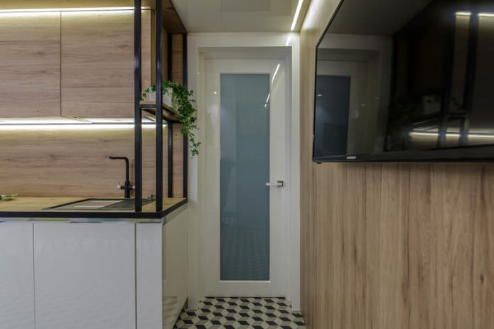 porta interna in vetro per interni della cucina