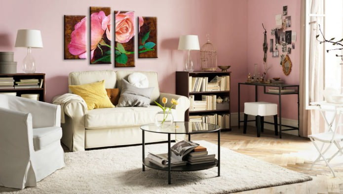 quadro modulare nel design del soggiorno